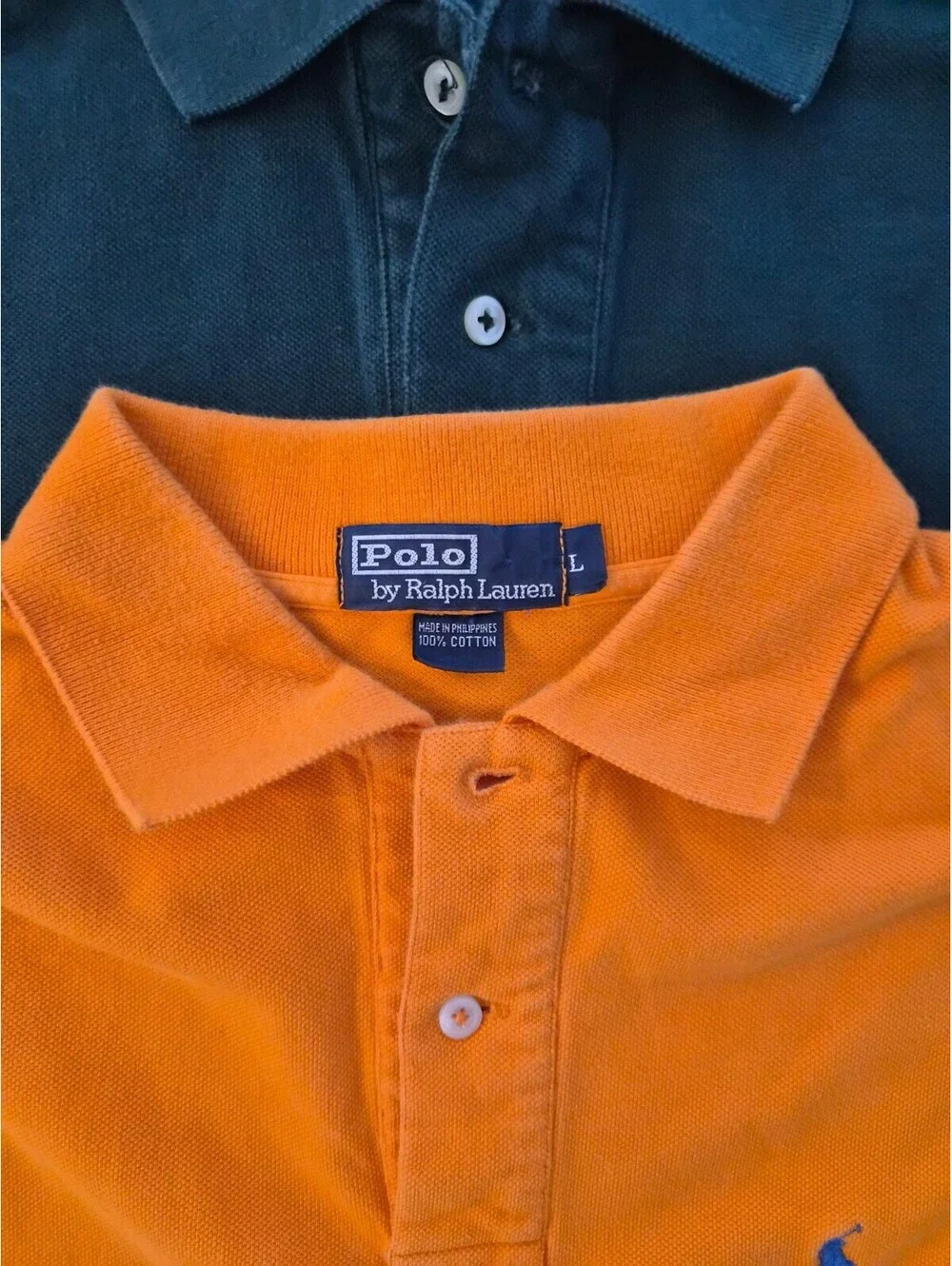 Polo Ralph Lauren Mens Polo Shirt Bundle Size L Orange Green Pink Cotton Lot 3